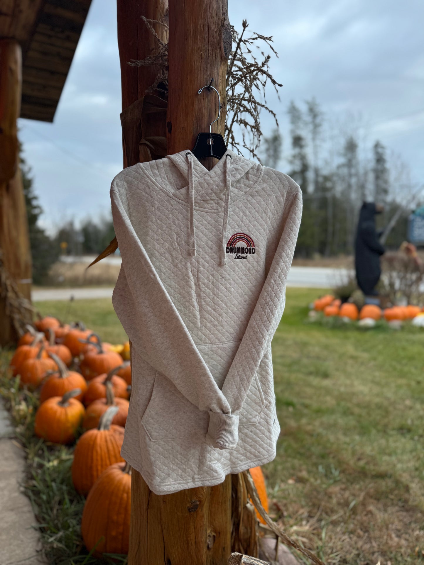 "Rainbow" Embroidered Quilted Hoodie