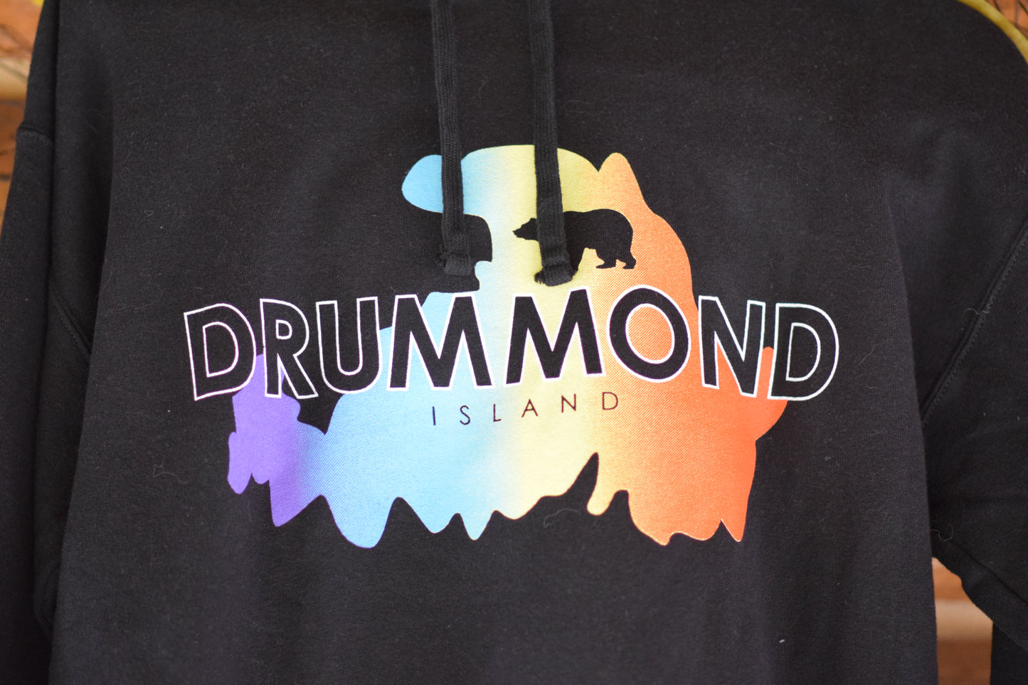 Bear Over Rainbow Drummond Island Long Sleeve Shirt