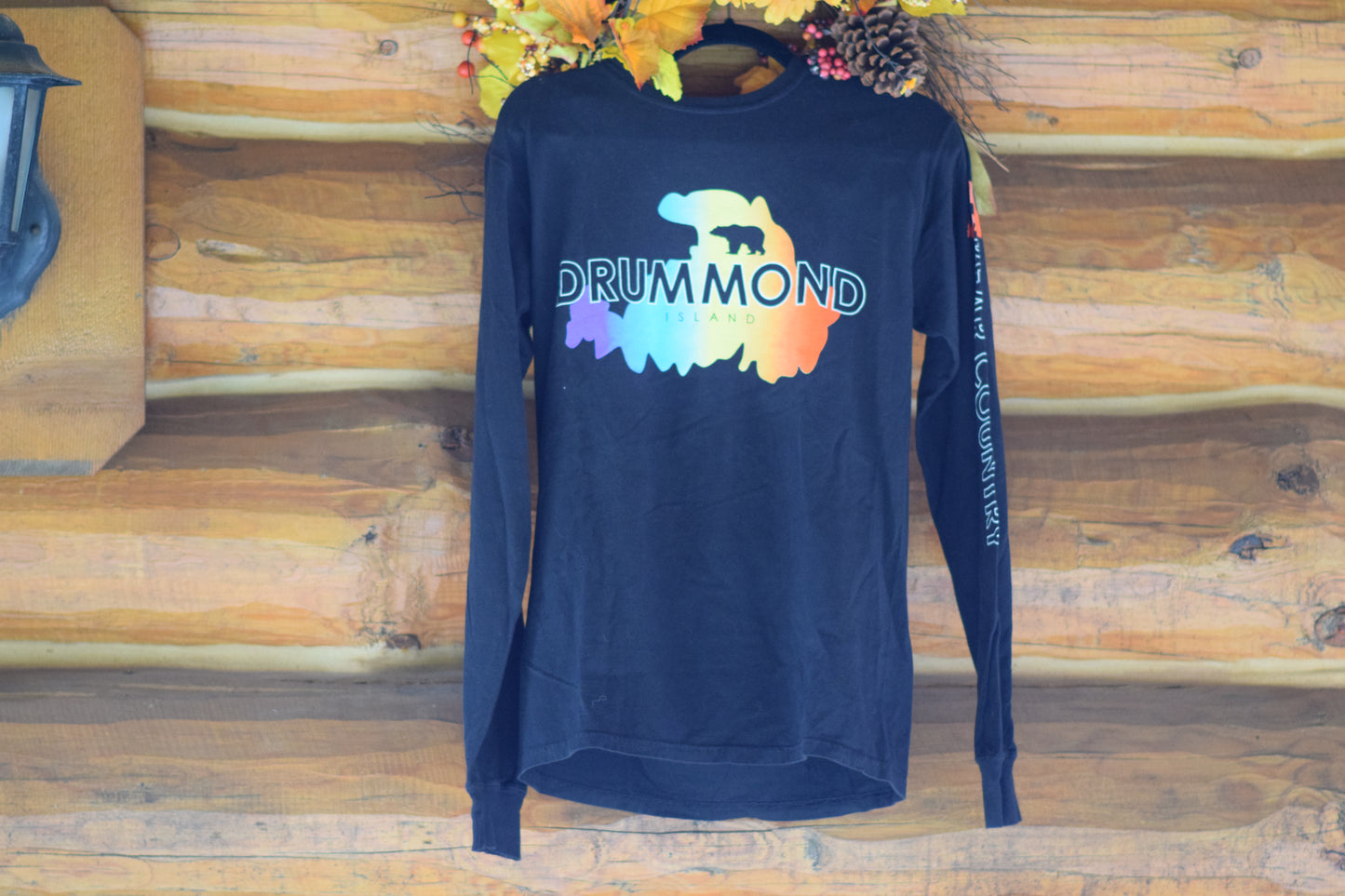 Bear Over Rainbow Drummond Island Long Sleeve Shirt