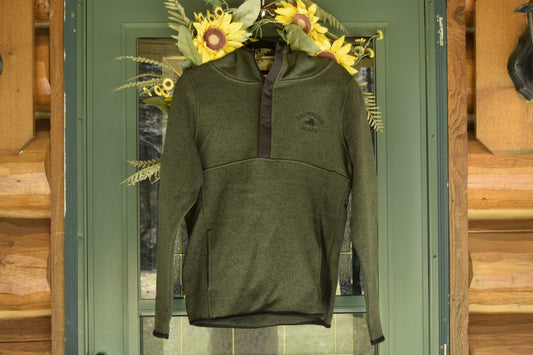Embroidered 1/4 Zip Hooded Sweater