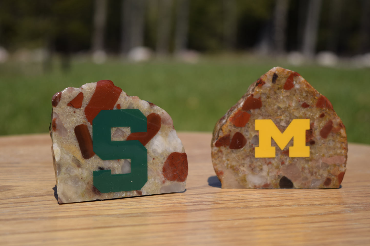 College Pride Poished Puddingstone Slab