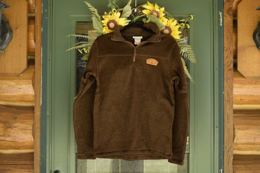Leather Patch 1/4 Zip Sweater