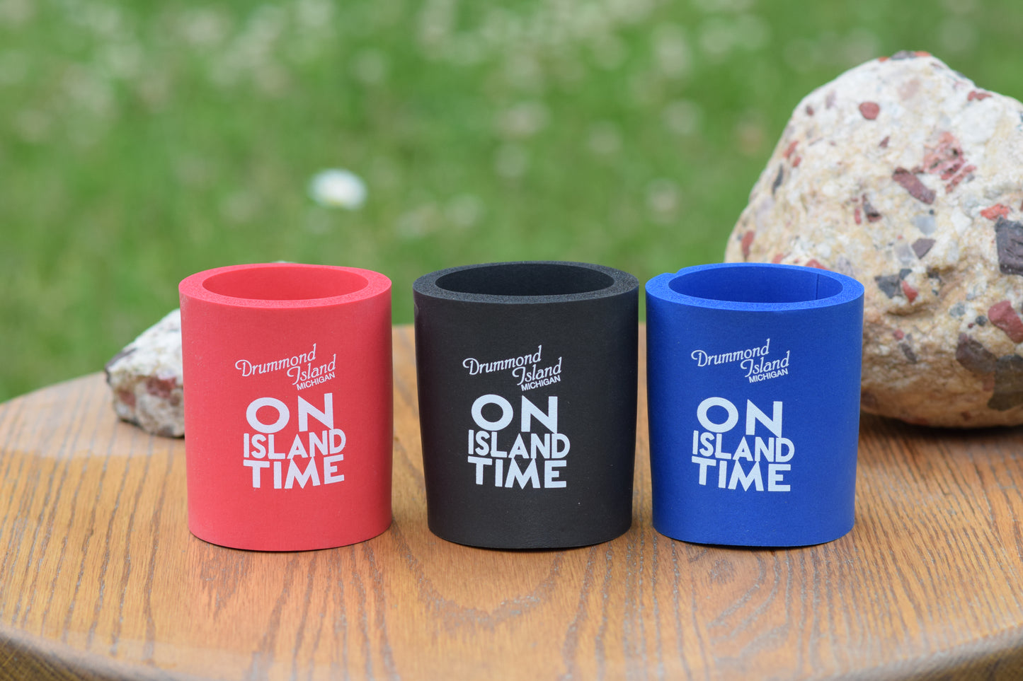 Foam "On Island Time" Koozie