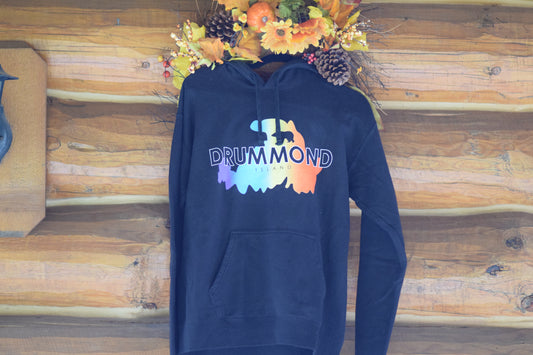 Bear Over Rainbow Drummond Island Hoodie