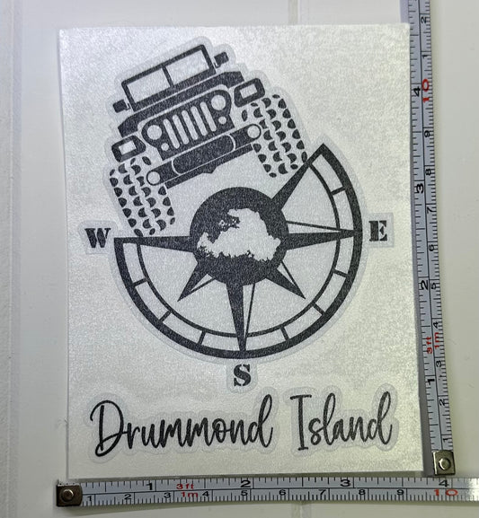 Drummond Island Jeep Compass Sticker